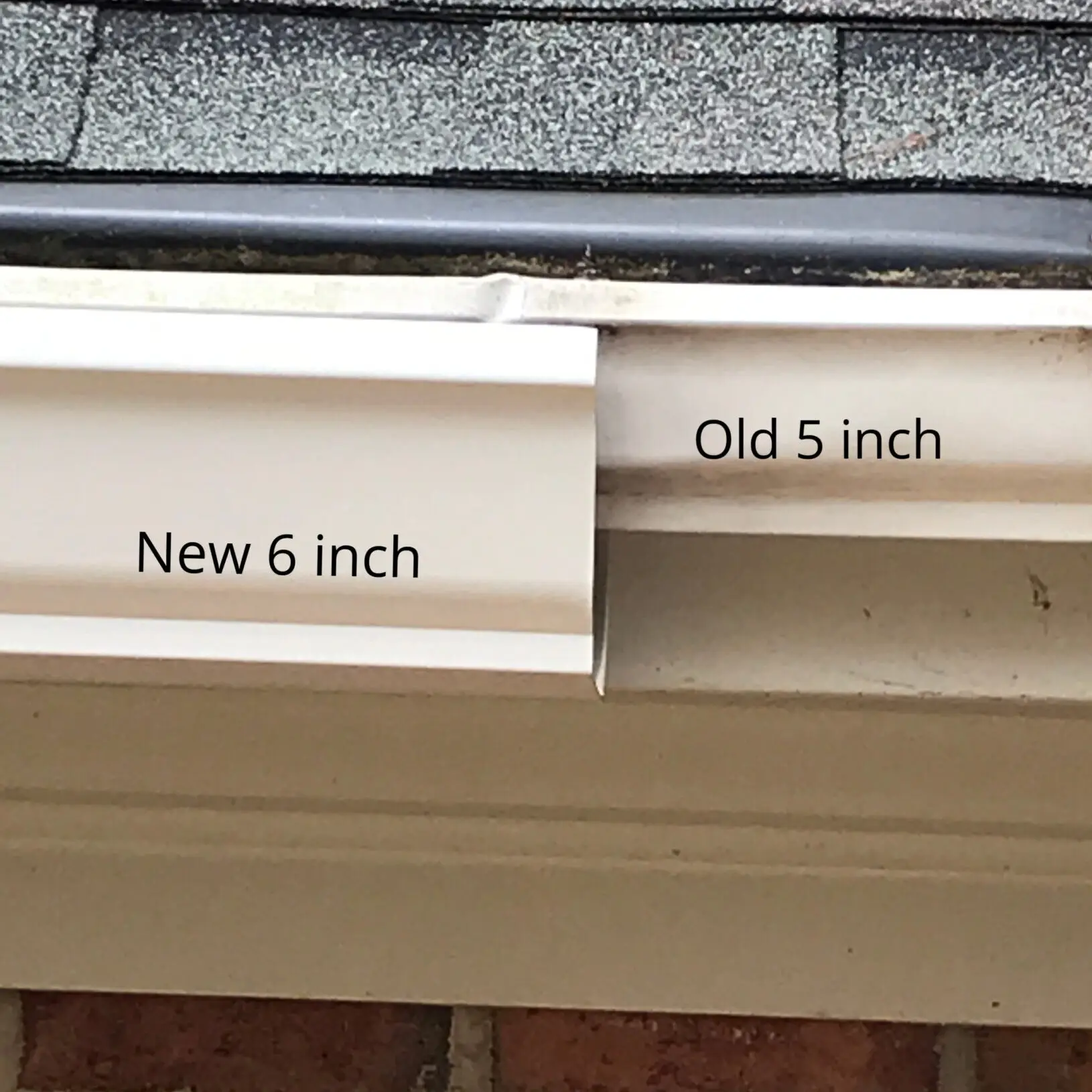New 6 Inch Gutter Over an Old 5 inch